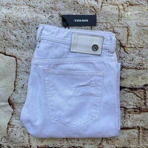 $228 Diesel Men’s White Jeans Buster Regular Slim Tapered Leg 0680K Size 32X32
